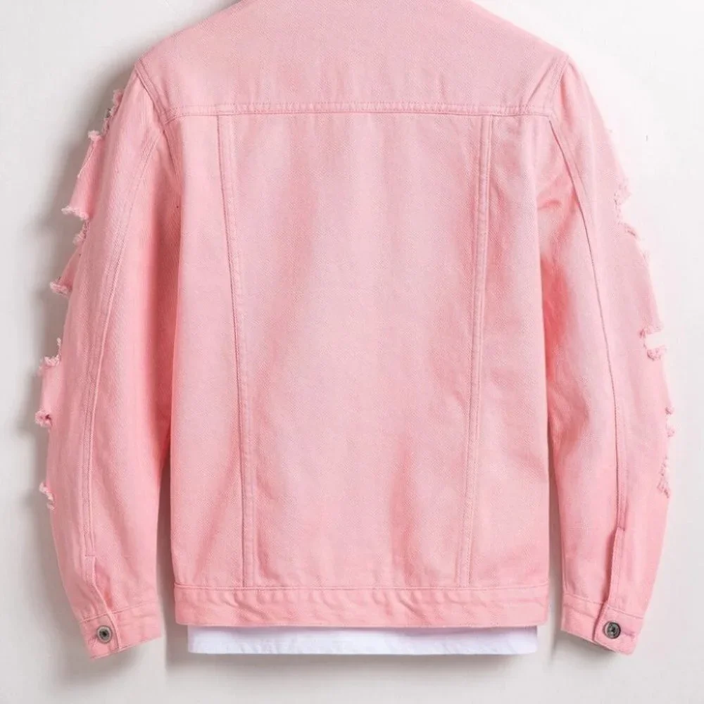Pink Mens Denim Jacket